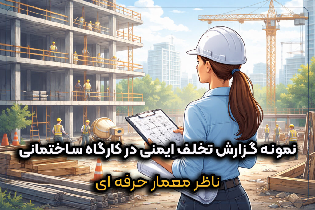 نمونه گزارش تخلف ایمنی در کارگاه ساختمانی توسط مهندس ناظر معمار