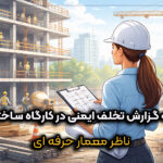 نمونه گزارش تخلف ایمنی در کارگاه ساختمانی توسط مهندس ناظر معمار